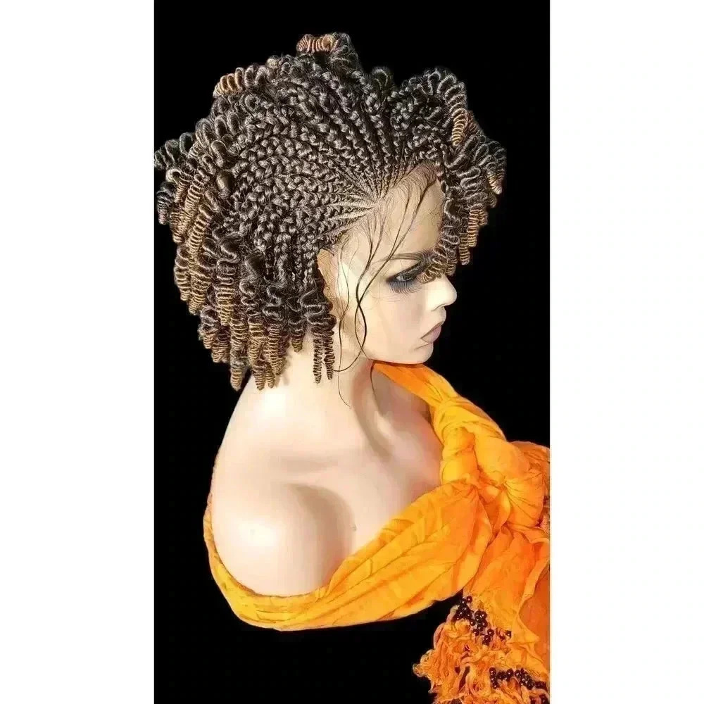 Braided Wig Handmade Micro Millions Braids, Short Kinky Twists, NWT, Short